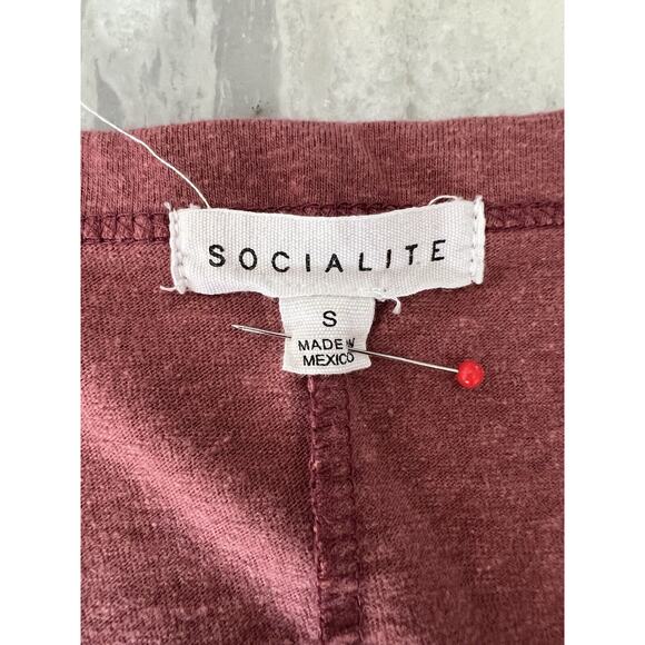 Socialite Clay Pink Knit Casual Dress Size Small Midi Tee Shirt Bodycon Pullover - Picture 4 of 11